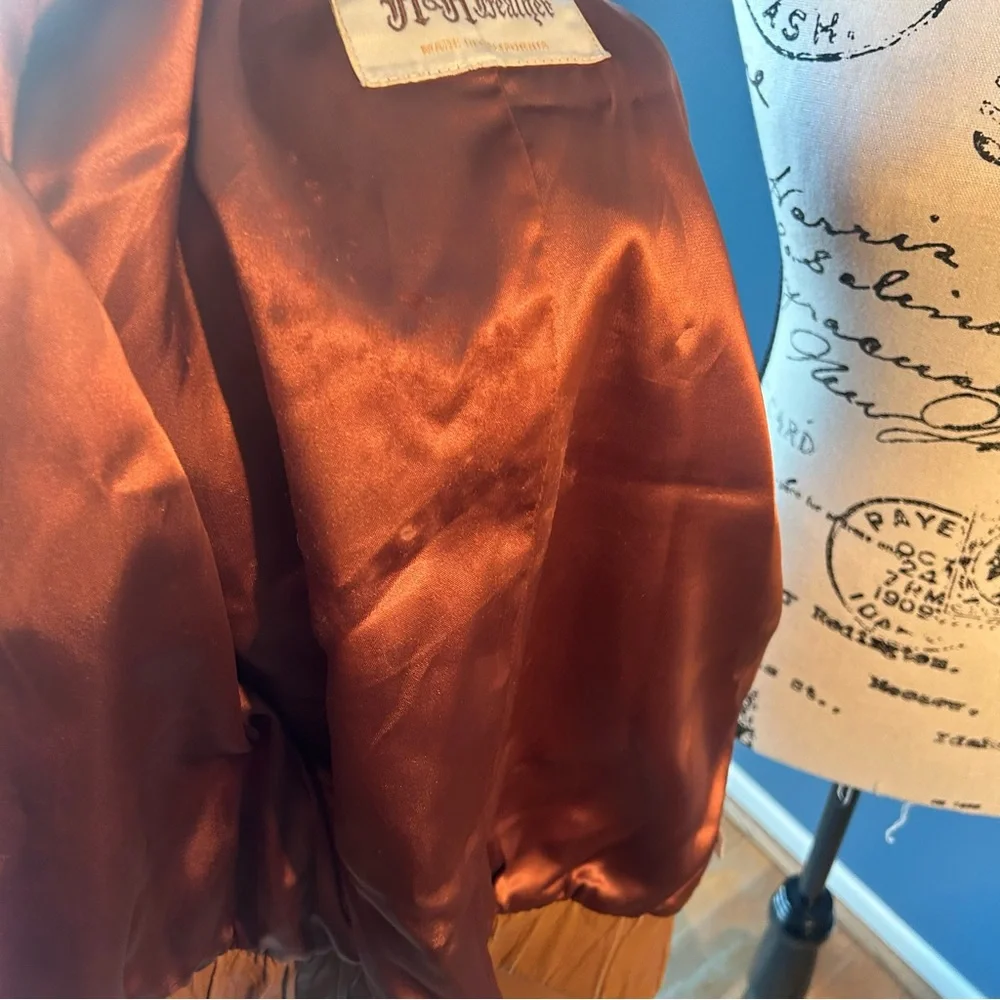 Women's Tan Leather Jacket with Hood - Picture 7 of 15
